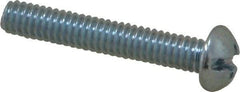 Value Collection - #8-32 UNC, 1" Length Under Head Slotted/Phillips Drive Machine Screw - Round Head, Grade 2 Steel, Zinc-Plated Finish, Without Washer - Eagle Tool & Supply
