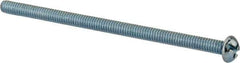 Value Collection - #8-32 UNC, 3" Length Under Head Slotted/Phillips Drive Machine Screw - Round Head, Grade J82 Steel, Zinc-Plated Finish, Without Washer - Eagle Tool & Supply