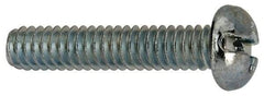 Value Collection - 1/4-20 UNC, 1-1/4" Length Under Head Slotted/Phillips Drive Machine Screw - Round Head, Grade J82 Steel, Zinc-Plated Finish, Without Washer - Eagle Tool & Supply