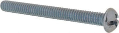 Value Collection - 1/4-20 UNC, 2-1/2" Length Under Head Slotted/Phillips Drive Machine Screw - Round Head, Grade J82 Steel, Zinc-Plated Finish, Without Washer - Eagle Tool & Supply