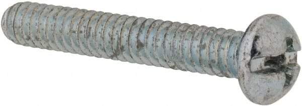 Value Collection - #10-24 UNC, 1-1/4" Length Under Head Slotted/Phillips Drive Machine Screw - Round Head, Grade 2 Steel, Zinc-Plated Finish, Without Washer - Eagle Tool & Supply