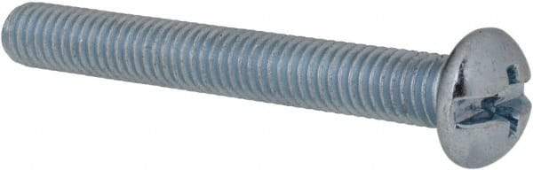 Value Collection - #10-32 UNF, 1-1/2" Length Under Head Slotted/Phillips Drive Machine Screw - Round Head, Grade 2 Steel, Zinc-Plated Finish, Without Washer - Eagle Tool & Supply