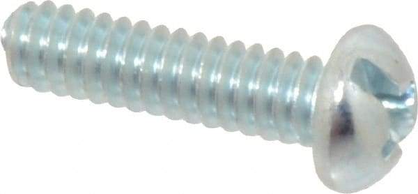 Value Collection - #10-24 UNC, 3/4" Length Under Head Slotted/Phillips Drive Machine Screw - Round Head, Grade J82 Steel, Zinc-Plated Finish, Without Washer - Eagle Tool & Supply