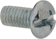 Value Collection - #10-32 UNF, 3/8" Length Under Head Slotted/Phillips Drive Machine Screw - Round Head, Grade 2 Steel, Zinc-Plated Finish, Without Washer - Eagle Tool & Supply