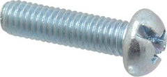 Value Collection - #10-32 UNF, 3/4" Length Under Head Slotted/Phillips Drive Machine Screw - Round Head, Grade J82 Steel, Zinc-Plated Finish, Without Washer - Eagle Tool & Supply