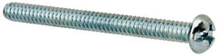 Value Collection - #6-32 UNC, 1-1/2" Length Under Head Slotted/Phillips Drive Machine Screw - Round Head, Grade J82 Steel, Zinc-Plated Finish, Without Washer - Eagle Tool & Supply