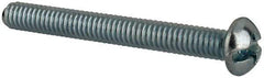 Value Collection - #8-32 UNC, 1-1/2" Length Under Head Slotted/Phillips Drive Machine Screw - Round Head, Grade J82 Steel, Zinc-Plated Finish, Without Washer - Eagle Tool & Supply
