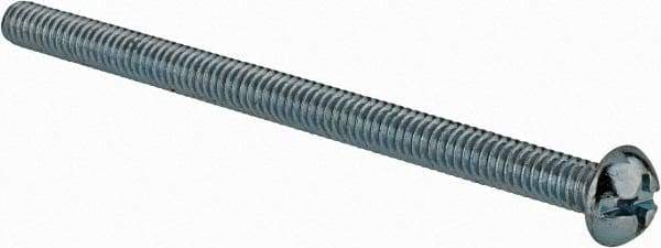 Value Collection - #8-32 UNC, 2-1/2" Length Under Head Slotted/Phillips Drive Machine Screw - Round Head, Grade J82 Steel, Zinc-Plated Finish, Without Washer - Eagle Tool & Supply