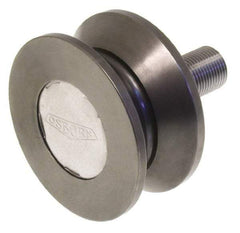 Osborn International - 4-1/2" Roller Diam x 2" Width, 1-1/4" Stud Diam x 2-1/2" Length, V Grooved Concentric Stud - Steel, 1-3/4" Thread Length, 1-1/4-12 Thread, 4-1/2" OAL, 13,700 Lb Dynamic Cap - Eagle Tool & Supply