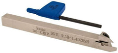 Iscar - 0.055" Min Groove Width, 4.7" OAL, Left Hand Indexable Grooving Cutoff Toolholder - 3/8" Shank Height x 3/8" Shank Width, DG. 14.. Insert Style, DGT Toolholder Style, Series Do Grip - Eagle Tool & Supply