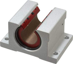 Pacific Bearing - 3/4" ID, 2-3/4" OAW x 2.063" OAL x 2.188" OAH Open Pillow Block - 1,905 Lb Static Cap, 2-3/8" Btw Mnt Hole Ctrs, 0.937" Base-to-Ctr Ht, Aluminum - Eagle Tool & Supply