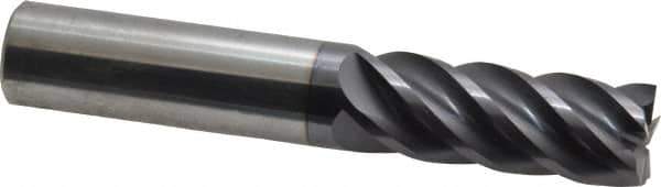 ProMax - 1/2", 1-1/4" LOC, 1/2" Shank Diam, 3" OAL, 5 Flute, Solid Carbide Square End Mill - Single End, AlTiN Finish, Spiral Flute, 40° Helix, Centercutting, Right Hand Cut, Right Hand Flute, Series 112 - Eagle Tool & Supply