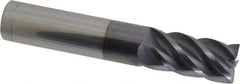 ProMax - 5/8", 1-1/4" LOC, 5/8" Shank Diam, 3-1/2" OAL, 5 Flute, Solid Carbide Square End Mill - Single End, AlTiN Finish, Spiral Flute, 40° Helix, Centercutting, Right Hand Cut, Right Hand Flute, Series 112 - Eagle Tool & Supply