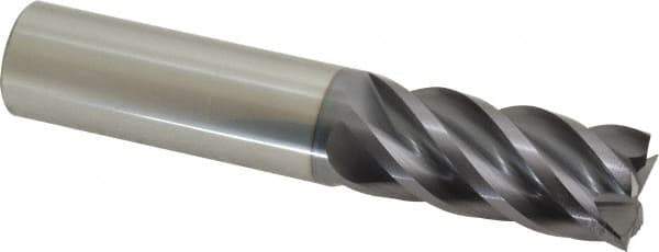 ProMax - 3/4", 1-5/8" LOC, 3/4" Shank Diam, 4" OAL, 5 Flute, Solid Carbide Square End Mill - Single End, AlTiN Finish, Spiral Flute, 40° Helix, Centercutting, Right Hand Cut, Right Hand Flute, Series 112 - Eagle Tool & Supply