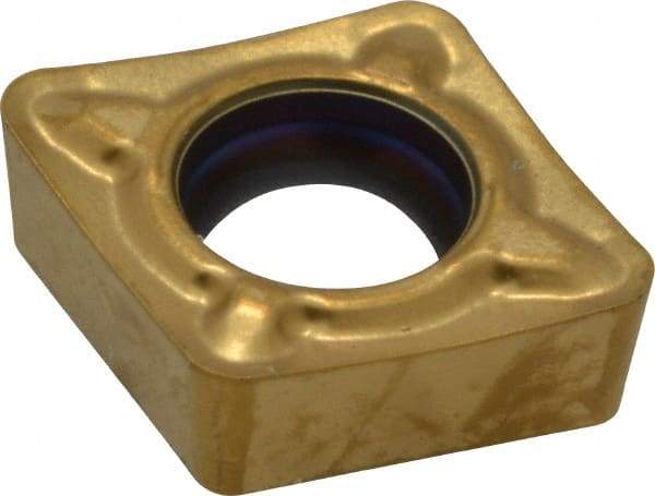 Seco - CCMT21.52 F1 Grade CP500 Carbide Turning Insert - TiAlN/TiN Finish, 80° Diamond, 1/4" Inscr Circle, 3/32" Thick, 1/32" Corner Radius - Eagle Tool & Supply