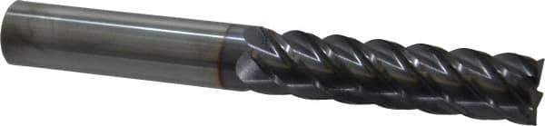 Niagara Cutter - 5/8", 2-1/2" LOC, 5/8" Shank Diam, 5" OAL, 5 Flute, Solid Carbide Square End Mill - Single End, TiAlN Finish, Spiral Flute, 45° Helix, Centercutting, Right Hand Cut, Right Hand Flute, Series S545 - Eagle Tool & Supply