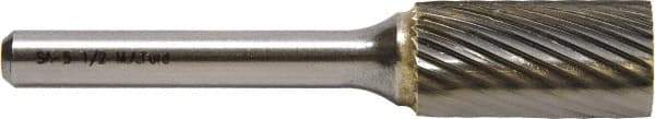 M.A. Ford - 3mm Cut Diam, 3mm Shank Diam, Cylinder Head Single Cut Burr - Carbide, Flat End, 14.3mm LOC, 76mm OAL - Eagle Tool & Supply