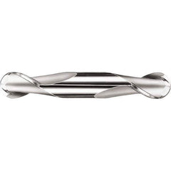 SGS - 10mm Diam, 14mm LOC, 2 Flute Solid Carbide Ball End Mill - TiN Finish, Double End, 75mm OAL, 10mm Shank Diam, Spiral Flute - Eagle Tool & Supply
