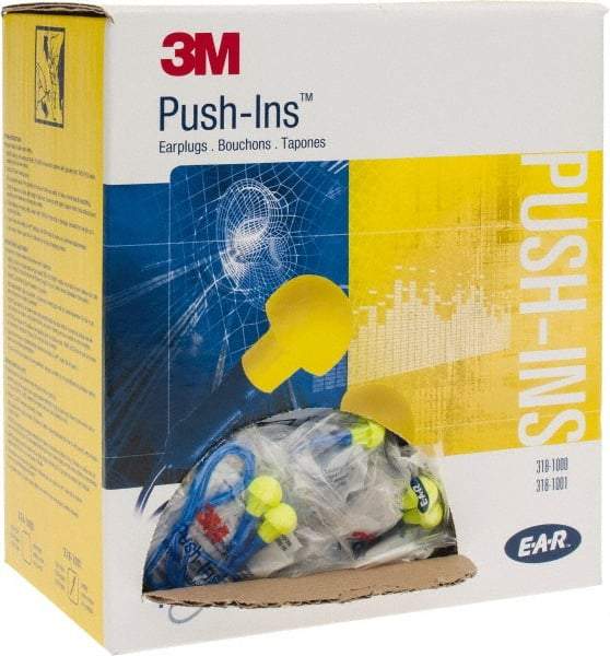 3M - Reusable, Corded, 28 dB Earplugs - Yellow, 100 Pairs - Eagle Tool & Supply