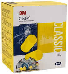 3M - Disposable, Corded, 29 dB, Barrel Earplugs - Yellow, 500 Pairs - Eagle Tool & Supply