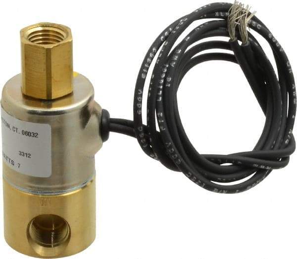 KIP - 1/4" Port, Direct Acting, Brass Solenoid Valve - Normally Open, 140 Max PSI, Buna-N Seal - Eagle Tool & Supply