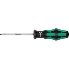 Wera - #2 Point, 4" Blade Length Posidrive Screwdriver - 398mm OAL - Eagle Tool & Supply