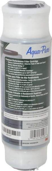 3M Aqua-Pure - 3" OD, 5µ, Cellulose Fiber Carbon & Scale Cartridge Filter - 9-3/4" Long, Reduces Dirt, Rust, Tastes, Odors & Scale - Eagle Tool & Supply