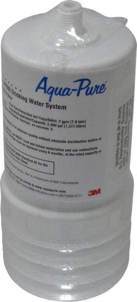 3M Aqua-Pure - 3-1/16" OD, 5µ, Cellulose Fiber 2/Pk. Replacement Cartridge for AP200 - 6-15/16" Long, Reduces Sediments, Tastes, Odors & Chlorine - Eagle Tool & Supply