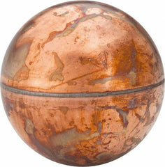 Made in USA - 2-1/2" Diam, Spherical, Internal Connection, Metal Float - 1/4-20 Thread, Copper, 25 Max psi, 24 Gauge - Eagle Tool & Supply