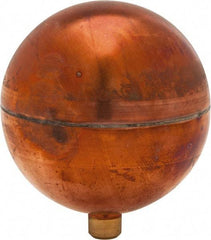 Made in USA - 3" Diam, Spherical, Round Spud Connection, Metal Float - 1/4-20 Thread, Copper, 25 Max psi, 24 Gauge - Eagle Tool & Supply
