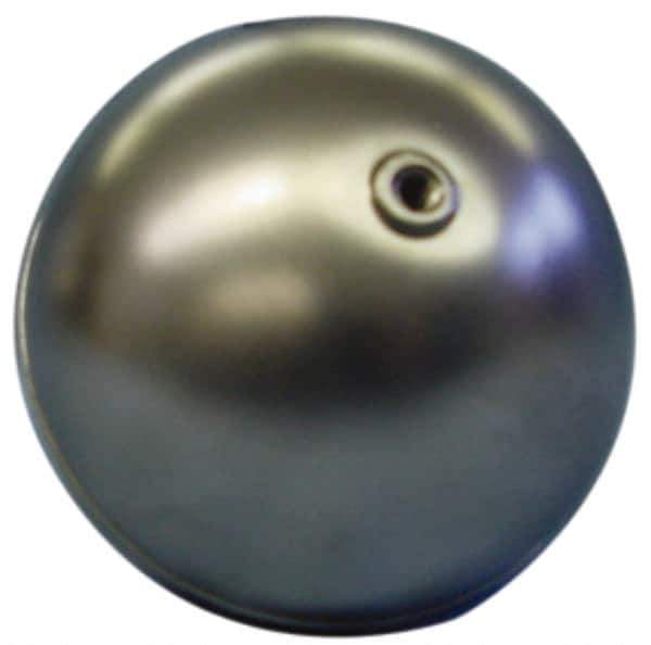 Made in USA - 2" Diam, Spherical, Internal Connection, Metal Float - 10-32 Thread, Stainless Steel, 1,000 Max psi, 22 Gauge - Eagle Tool & Supply