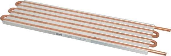 Lytron - 12" Long x 3-3/4" High, Straight Connection Copper Tube Cold Plate - 1/4 OD Tube, 6-Pass Fluid Path, Water Cooling, 0.31" Thick - Eagle Tool & Supply