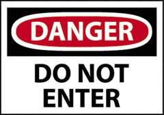 NMC - "Danger - Do Not Enter", 14" Long x 20" Wide, Rigid Plastic Safety Sign - Rectangle, 0.05" Thick, Use for Security & Admittance - Eagle Tool & Supply