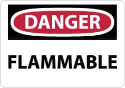 NMC - Danger - Flammable, Fiberglass Fire Sign - 14" Wide x 10" High - Eagle Tool & Supply