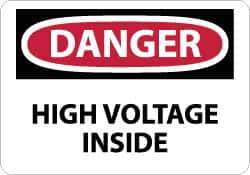 NMC - "Danger - High Voltage Inside", 10" Long x 14" Wide, Fiberglass Safety Sign - Rectangle, 0.095" Thick, Use for Accident Prevention - Eagle Tool & Supply