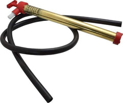 Jabsco - 15 Strokes per Gal, 1/2" Outlet, Brass Hand Operated Plunger Pump - 16 oz per Stroke, 17" OAL, For 5 Gal Drums, For Oil & Diesel Fuel - Eagle Tool & Supply