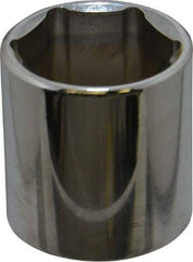 Proto - 3/8" Drive, Standard Hand Socket - 6 Points, 1-5/16" OAL, Chrome Vanadium, Chrome Finish - Eagle Tool & Supply