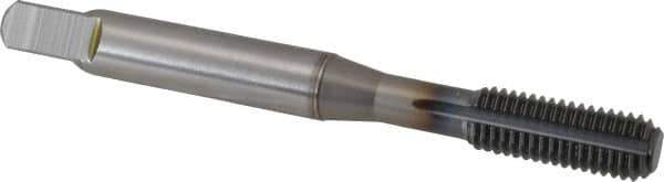 OSG - 1/4-28 UNF H4 Thread Limit Bottoming Thread Forming Tap - Powdered Metal High Speed Steel, TiCN Finish, 2-1/2" OAL, 1" Thread Length, Right Hand Thread, Series EXOTAP NRT - Eagle Tool & Supply