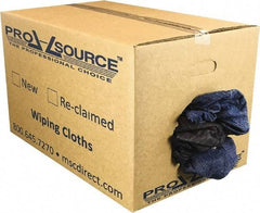 PRO-SOURCE - Reclaimed Rags - Assorted Colors, Denim, Low Lint, 25 Lbs. at 2 to 4 per Pound, Box - Eagle Tool & Supply