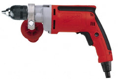 Milwaukee Tool - 1/2" Keyless Chuck, Pistol Grip Handle Electric Drill - Eagle Tool & Supply