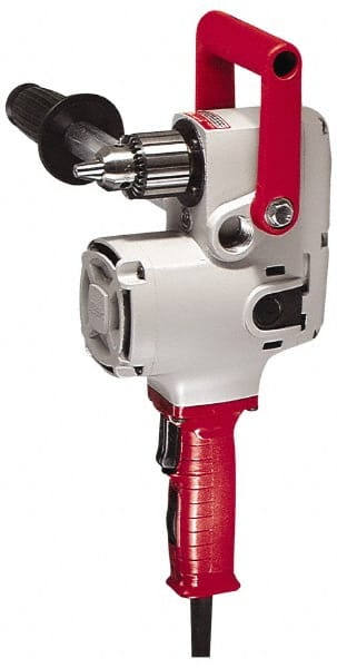 Milwaukee Tool - 1/2" Keyed Chuck, 300 & 1,200 RPM, Pipe Handle Electric Drill - Eagle Tool & Supply