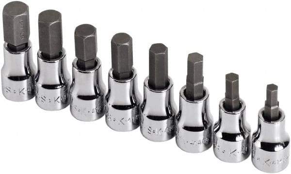 SK - 8 Piece 3/8" Drive Metric Hex Bit Socket Set - 5 to 12mm Hex - Eagle Tool & Supply