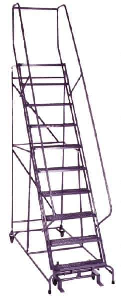 Ballymore - 130" 10 Step Ladder - 350 Lb Capacity, 110" Platform Height, 32" Base Width x 72" Depth, Grip Strut - Eagle Tool & Supply