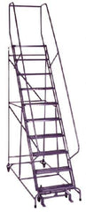 Ballymore - 130" 10 Step Ladder - 350 Lb Capacity, 110" Platform Height, 32" Base Width x 72" Depth, Grip Strut - Eagle Tool & Supply