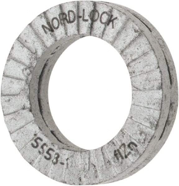 Nord-Lock - 1/4", 0.454" OD, Zinc Flake, Steel Wedge Lock Washer - Grade 2, 0.276 to 0.284" ID - Eagle Tool & Supply