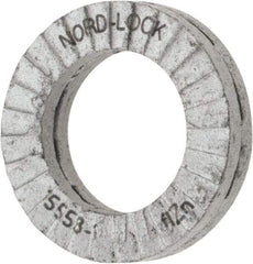 Nord-Lock - 1/4", 0.454" OD, Zinc Flake, Steel Wedge Lock Washer - Grade 2, 0.276 to 0.284" ID - Eagle Tool & Supply