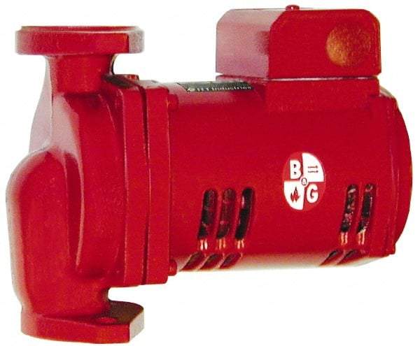 Bell & Gossett - 1/6 hp, 9-1/8" Long, 1 Phase, Cast Iron Housing, Noryl Impeller, Inline Circulator Pump - 115 Volt, 60 Hz, 6-3/8" Flange Width, Bell & Gossett Part No. 1BL002, 150 Max psi, ODP Motor - Eagle Tool & Supply