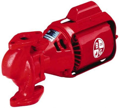 Bell & Gossett - 3/4 hp, 20-1/4" Long, 3 Phase, Cast Iron Housing, Brass Impeller, Inline Circulator Pump - 208/230/460 Volt, 60 Hz, 12" Flange Width, Flanges Included, Bell & Gossett Part No. 105101, 125 Max psi, ODP Motor - Eagle Tool & Supply