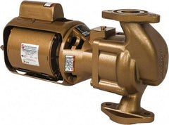 Bell & Gossett - 1/6 hp, 15-3/8" Long, 1 Phase, Bronze Housing, Phenolic Impeller, Inline Circulator Pump - 115 Volt, 60 Hz, 8-1/2" Flange Width, Bell & Gossett Part No. 102213, 125 Max psi, ODP Motor - Eagle Tool & Supply