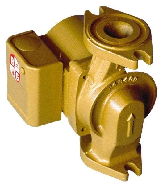 Bell & Gossett - 1/25 hp, 5-9/16" Long, 1 Phase, Bronze Housing, Polypropylene Impeller, Inline Circulator Pump - 115 Volt, 60 Hz, 6-3/8" Flange Width, Bell & Gossett Part No. 103252, 150 Max psi, ODP Motor - Eagle Tool & Supply